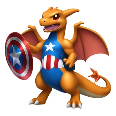 Charizard as captain america sticker