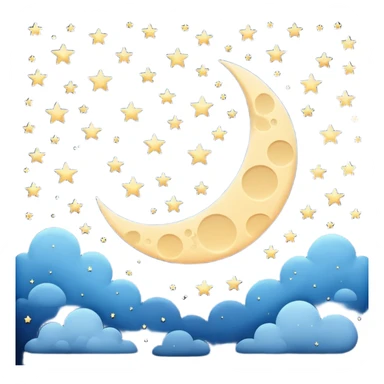 nighttime sky with moon and stars sticker