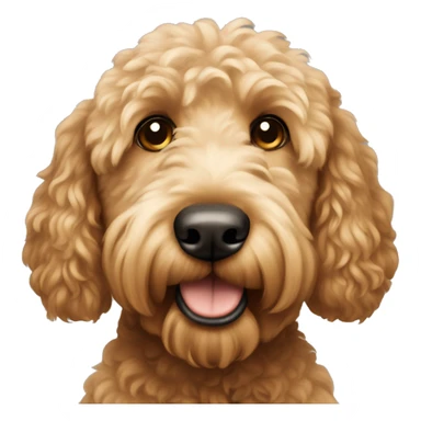 golden doodle dog with brown hair  sticker