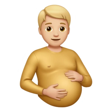 golden pregnant man emoji, sideways sticker