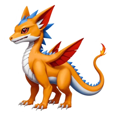 Gabite-Veemon-Raidramon-Digimon-Latias-Peppercat-Pokémon-Flamedramon-fusion-animal-hybrid-creature, Full body  sticker