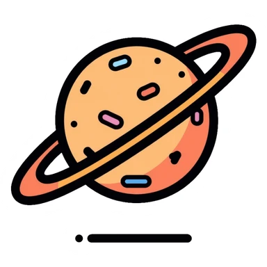 modern space agency logo with planet and satellite sticker