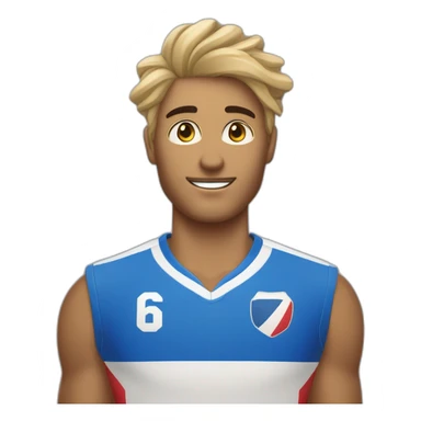 Joueur de volley ball avec les cheveux blod les garcon yeux bleu sticker