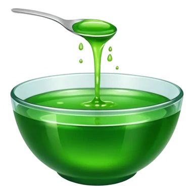 small dipping bowl of green liquid, minimal, simple, clear sticker