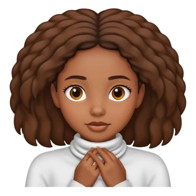 black girl  with her hands around her neck sticker