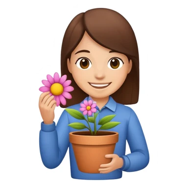 Mozes li mi napraviti emoji covjeka koji drzi pitar sa cvjecem sticker