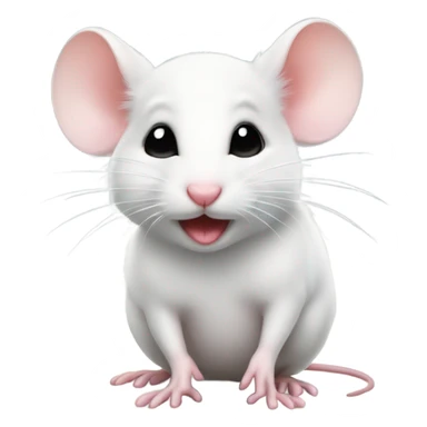 Cute little white mouse with puckered lips sticker