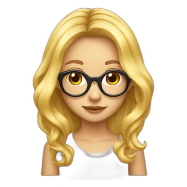 Fille blonde cheveux longs lunettes mignonne en feu sticker