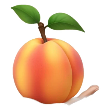 Hand holding peach sticker