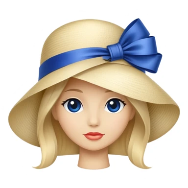 fancy hat with a blue ribbon sticker