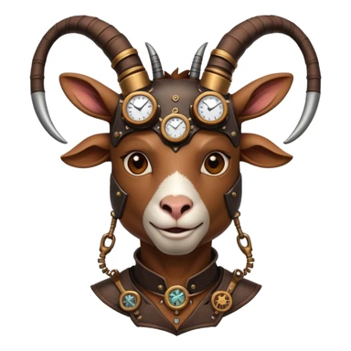 Steampunk Goat(Ram) man 2/3 view sticker