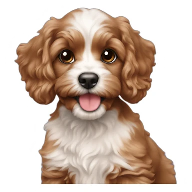 relish brown cavapoo puppy sticker