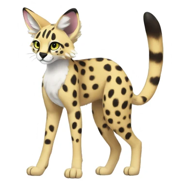 Anthro Epic Edgy Colorful Serval-Vernid-Trico full body sticker