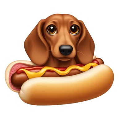 Braun dachshund in hotdog sticker
