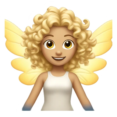 blonde curly hair girl flying with fairy wings sticker