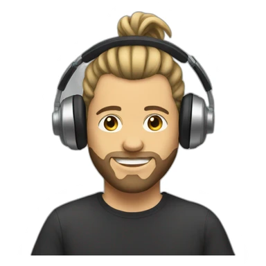 DJ with manbun sticker