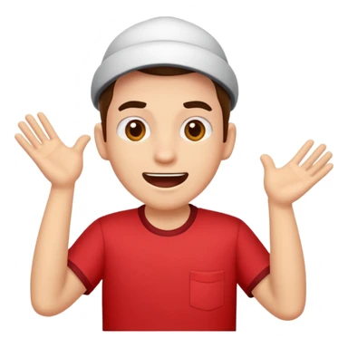 Tourist Character in Red Shirt with A slight expression of excitement and urgency sticker