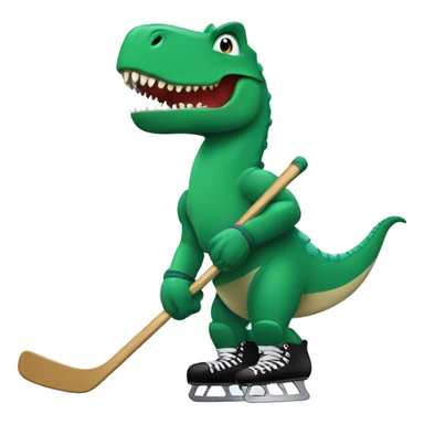 Dinosaur playing ice hockey  sticker