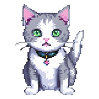 playful cat sticker