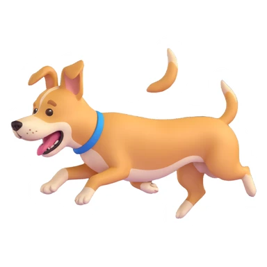 happy dog running after ball sticker
