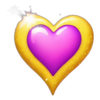 pink-and-purple-heart-with-yellow-sparkles sticker