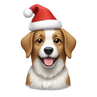 Dog wearing Christmas hat sticker