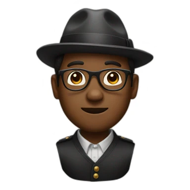 black man with glasses and a porkpie hat  sticker