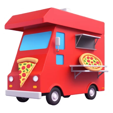 generate me a 3D pizza food truck sticker