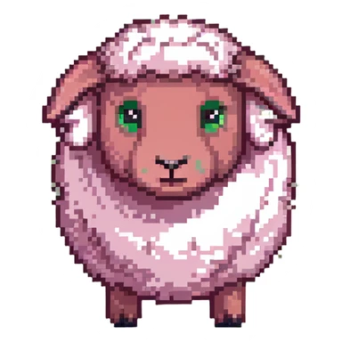 pink sheep with a cute face sticker