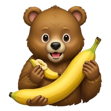 Bear eating a banana  sticker