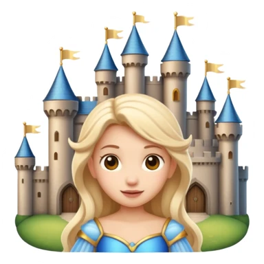 create a fairy emoji with a castle behind sticker