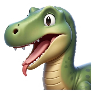 Cinematic Cute Yawning Brontosaurus Portrait Emoji, Head tilted slightly with a dramatic, wide-open yawn, showcasing its monumental, elongated neck and a massive, textured body with sleepy, half-closed eyes and a relaxed, open mouth, Simplified yet irresistibly cute features, highly detailed, glowing with a soft, cozy ancient glow, high shine, relaxed yet expressive, stylized with a dash of whimsical prehistoric ease, soft glowing outline, capturing the essence of a drowsy yet affectionate Brontosaurus that appears ready to stretch and yawn its way out of the screen! sticker