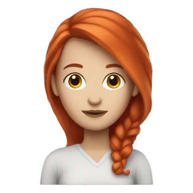 White woman with red hair read book sticker