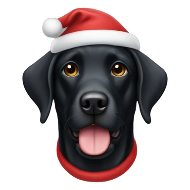 Black lab wearing a Santa hat  sticker