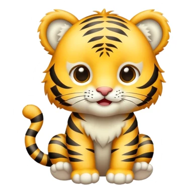 light yellow baby tiger  sticker