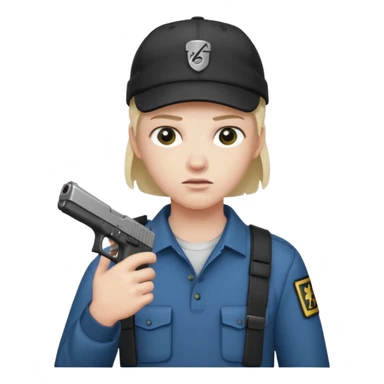 Emoji de iPhone Fantasma con glock 19 en la mano izquierda y con gorra sticker