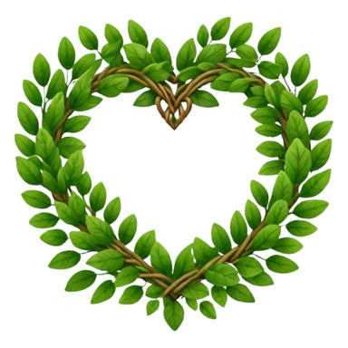 nature wreath heart, boho beautiful  green sticker