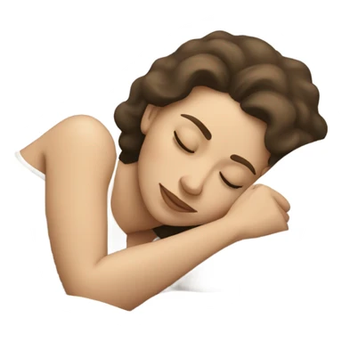 Pale brunette woman sleeping sticker