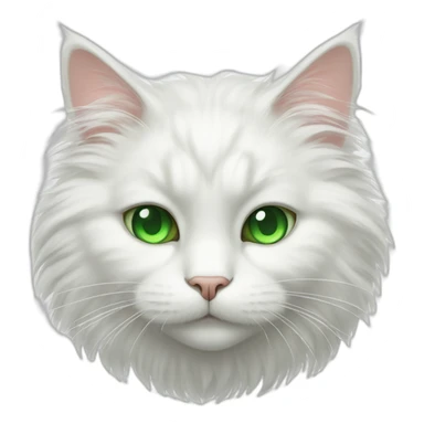 Fluffy White cat with green eyes laying on the floor sticker