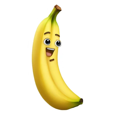 Banana with laughing face sticker