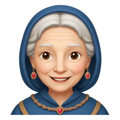 The kind and amiable grandmother in medieval fairy tales sticker