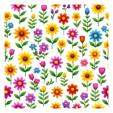 colorful garden flowers blooming sticker