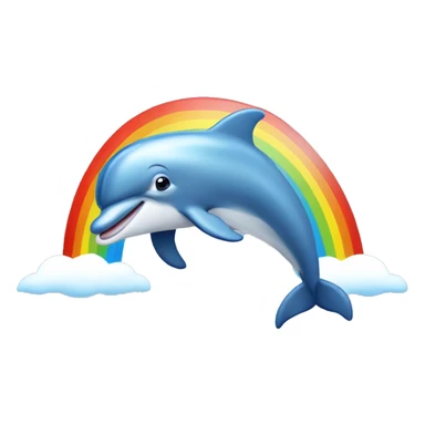 Dolphin hopping over rainbow sticker