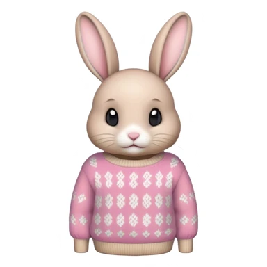 bunny with a sweater  sticker