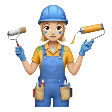 painting a wall with a roller sticker