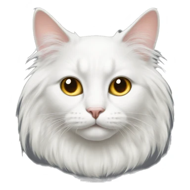 white long-haired cat with different eye colors sticker
