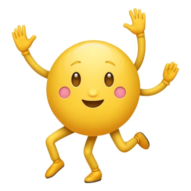 Create an regular circle emoji that has tiny legs at dance weird sticker