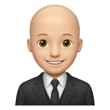 Bald boy in nice wear. sticker