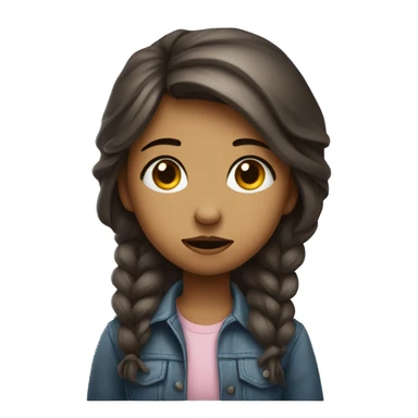 Girl with a pouty lip, wide puppy eyes, and slightly tilted head, expressing a playful yet genuine ‘please’ or begging expression.” sticker