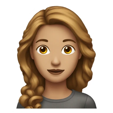 classic woman emoji with light medium skin and brown hair sticker